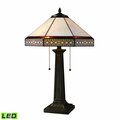 Marketplace Stone Filigree 24'' High 2-Light Table Lamp - Tiffany Bronze - Includes LED Bulbs D1858-LED